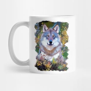 Print with colored wolf Mug